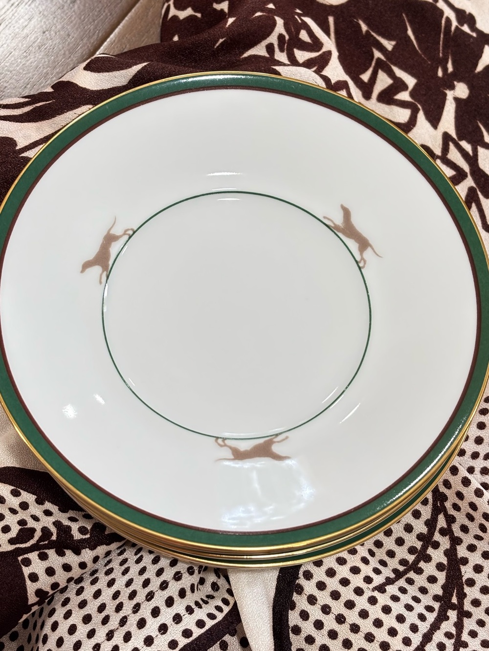 Vintage Noritake Royal Hunt set of 5 saucers